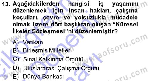 Yönetici Asistanlığı Dersi 2013 - 2014 Yılı (Final) Dönem Sonu Sınav Soruları 13. Soru