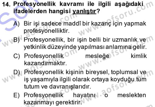 Yönetici Asistanlığı Dersi 2013 - 2014 Yılı (Final) Dönem Sonu Sınav Soruları 14. Soru