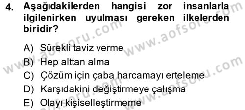 Yönetici Asistanlığı Dersi 2013 - 2014 Yılı (Final) Dönem Sonu Sınav Soruları 4. Soru