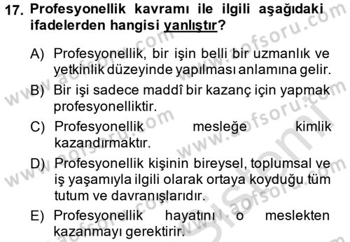 Yönetici Asistanlığı Dersi 2013 - 2014 Yılı Tek Ders Sınav Soruları 17. Soru