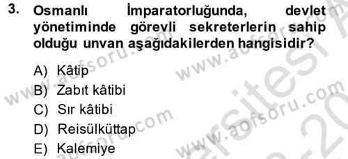 Yönetici Asistanlığı Dersi 2013 - 2014 Yılı Tek Ders Sınav Soruları 3. Soru