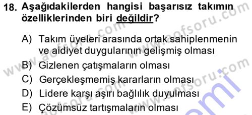 Yönetici Asistanlığı Dersi Ara Sınavı Deneme Sınav Soruları 18. Soru