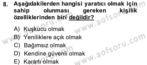 Yönetici Asistanlığı Dersi 2014 - 2015 Yılı (Vize) Ara Sınav Soruları 8. Soru