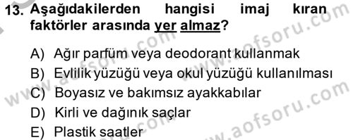 Yönetici Asistanlığı Dersi 2014 - 2015 Yılı (Final) Dönem Sonu Sınav Soruları 13. Soru