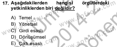Yönetici Asistanlığı Dersi 2014 - 2015 Yılı (Final) Dönem Sonu Sınav Soruları 17. Soru