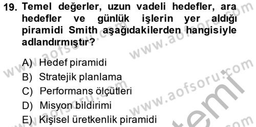 Yönetici Asistanlığı Dersi 2014 - 2015 Yılı (Final) Dönem Sonu Sınav Soruları 19. Soru