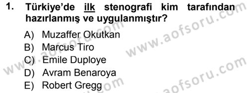 Yönetici Asistanlığı Dersi 2014 - 2015 Yılı Tek Ders Sınav Soruları 1. Soru