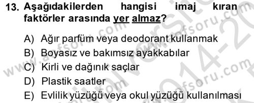 Yönetici Asistanlığı Dersi 2014 - 2015 Yılı Tek Ders Sınav Soruları 13. Soru