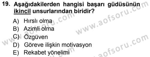 Yönetici Asistanlığı Dersi 2014 - 2015 Yılı Tek Ders Sınav Soruları 19. Soru