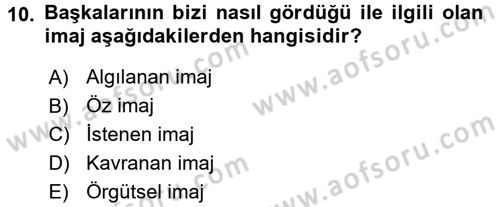 Yönetici Asistanlığı Dersi 2015 - 2016 Yılı (Final) Dönem Sonu Sınav Soruları 10. Soru