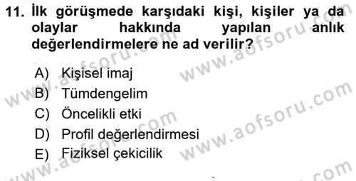 Yönetici Asistanlığı Dersi 2015 - 2016 Yılı (Final) Dönem Sonu Sınav Soruları 11. Soru