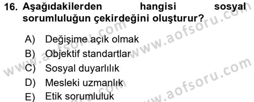 Yönetici Asistanlığı Dersi 2015 - 2016 Yılı (Final) Dönem Sonu Sınav Soruları 16. Soru