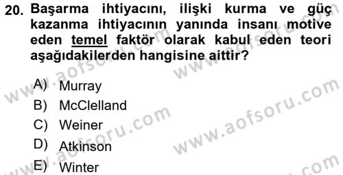 Yönetici Asistanlığı Dersi 2015 - 2016 Yılı (Final) Dönem Sonu Sınav Soruları 20. Soru