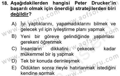 Yönetici Asistanlığı Dersi 2015 - 2016 Yılı Tek Ders Sınav Soruları 18. Soru