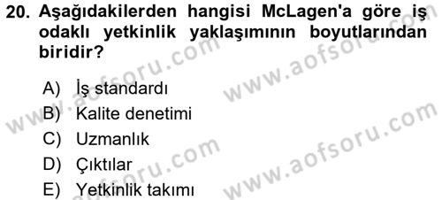 Yönetici Asistanlığı Dersi 2015 - 2016 Yılı Tek Ders Sınav Soruları 20. Soru