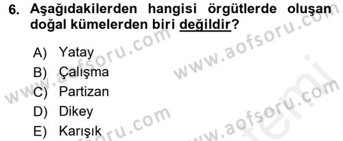 Yönetici Asistanlığı Dersi 2015 - 2016 Yılı Tek Ders Sınav Soruları 6. Soru
