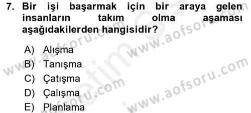 Yönetici Asistanlığı Dersi 2015 - 2016 Yılı Tek Ders Sınav Soruları 7. Soru