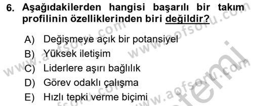 Yönetici Asistanlığı Dersi 2016 - 2017 Yılı 3 Ders Sınav Soruları 6. Soru