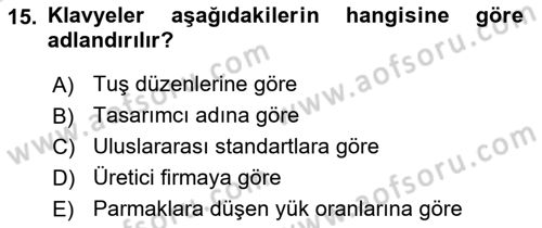 Yönetici Asistanlığı Dersi Ara Sınavı Deneme Sınav Soruları 15. Soru