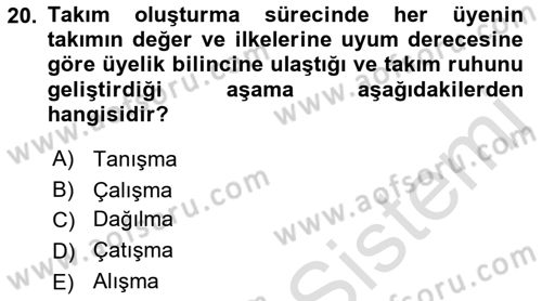Yönetici Asistanlığı Dersi 2016 - 2017 Yılı (Vize) Ara Sınav Soruları 20. Soru