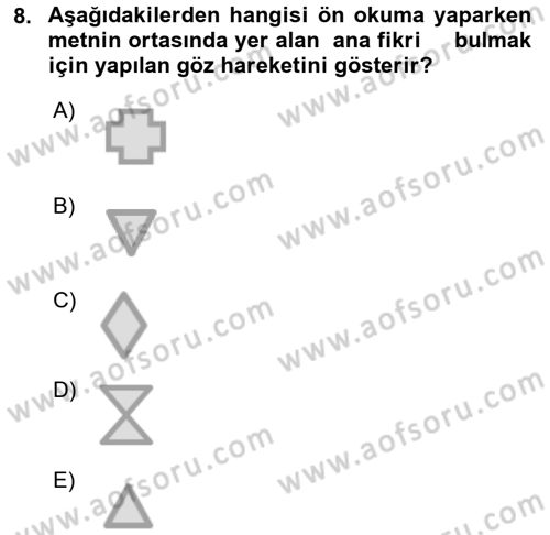 Yönetici Asistanlığı Dersi 2016 - 2017 Yılı (Vize) Ara Sınav Soruları 8. Soru