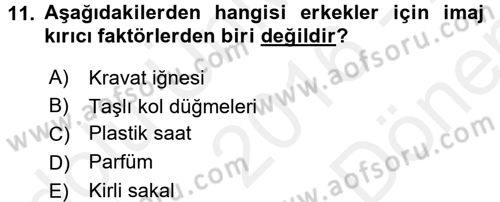 Yönetici Asistanlığı Dersi 2016 - 2017 Yılı (Final) Dönem Sonu Sınav Soruları 11. Soru