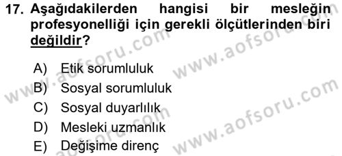 Yönetici Asistanlığı Dersi 2016 - 2017 Yılı (Final) Dönem Sonu Sınav Soruları 17. Soru