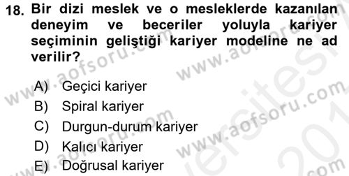 Yönetici Asistanlığı Dersi 2016 - 2017 Yılı (Final) Dönem Sonu Sınav Soruları 18. Soru