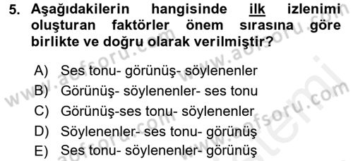 Yönetici Asistanlığı Dersi 2016 - 2017 Yılı (Final) Dönem Sonu Sınav Soruları 5. Soru