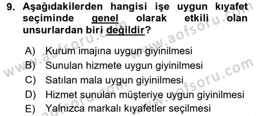 Yönetici Asistanlığı Dersi 2016 - 2017 Yılı (Final) Dönem Sonu Sınav Soruları 9. Soru