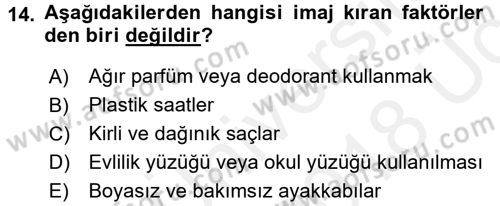 Yönetici Asistanlığı Dersi 2017 - 2018 Yılı 3 Ders Sınav Soruları 14. Soru