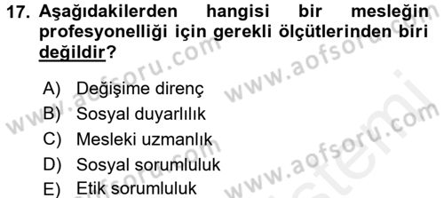 Yönetici Asistanlığı Dersi 2017 - 2018 Yılı 3 Ders Sınav Soruları 17. Soru