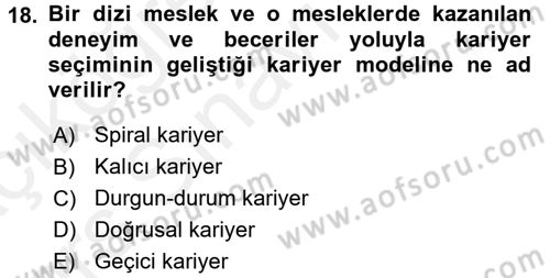 Yönetici Asistanlığı Dersi 2017 - 2018 Yılı 3 Ders Sınav Soruları 18. Soru