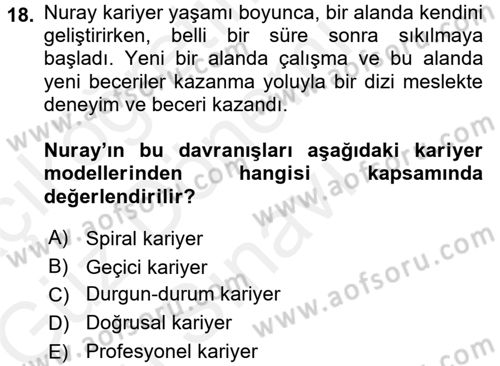 Yönetici Asistanlığı Dersi 2017 - 2018 Yılı (Final) Dönem Sonu Sınav Soruları 18. Soru