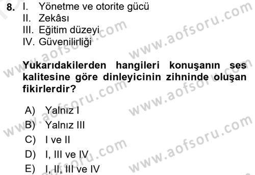 Yönetici Asistanlığı Dersi 2017 - 2018 Yılı (Final) Dönem Sonu Sınav Soruları 8. Soru