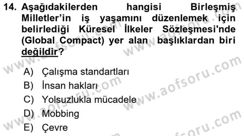 Yönetici Asistanlığı Dersi 2018 - 2019 Yılı 3 Ders Sınav Soruları 14. Soru