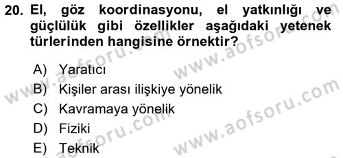 Yönetici Asistanlığı Dersi 2018 - 2019 Yılı 3 Ders Sınav Soruları 20. Soru