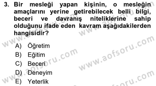 Yönetici Asistanlığı Dersi 2018 - 2019 Yılı 3 Ders Sınav Soruları 3. Soru