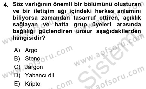 Yönetici Asistanlığı Dersi 2018 - 2019 Yılı 3 Ders Sınav Soruları 4. Soru