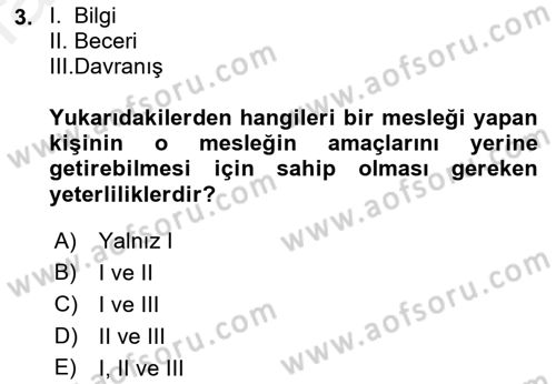 Yönetici Asistanlığı Dersi 2018 - 2019 Yılı (Vize) Ara Sınav Soruları 3. Soru