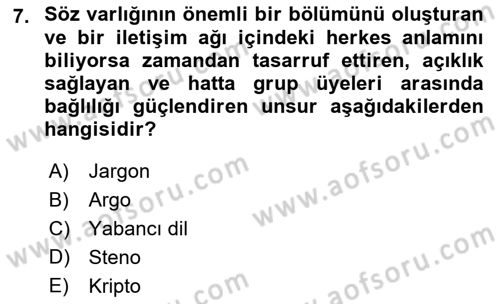 Yönetici Asistanlığı Dersi 2018 - 2019 Yılı (Vize) Ara Sınav Soruları 7. Soru