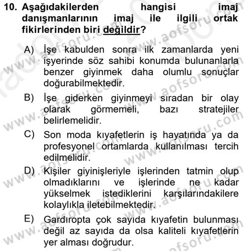 Yönetici Asistanlığı Dersi 2018 - 2019 Yılı (Final) Dönem Sonu Sınav Soruları 10. Soru