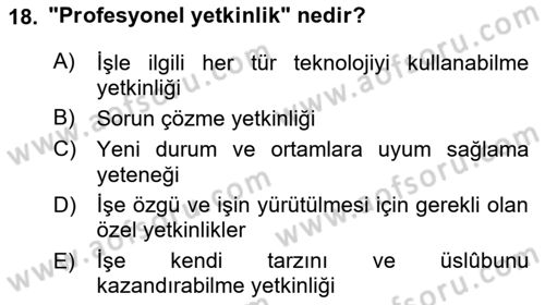 Yönetici Asistanlığı Dersi 2018 - 2019 Yılı (Final) Dönem Sonu Sınavı 18. Soru