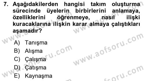 Yönetici Asistanlığı Dersi 2018 - 2019 Yılı (Final) Dönem Sonu Sınav Soruları 7. Soru