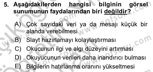 Yönetici Asistanlığı Dersi 2018 - 2019 Yılı Yaz Okulu Sınav Soruları 5. Soru