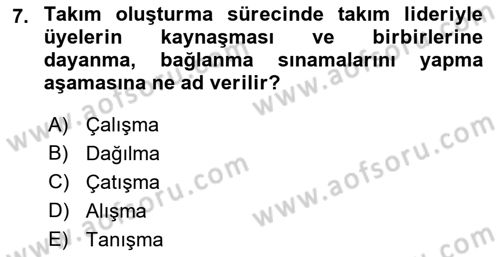 Yönetici Asistanlığı Dersi 2018 - 2019 Yılı Yaz Okulu Sınav Soruları 7. Soru