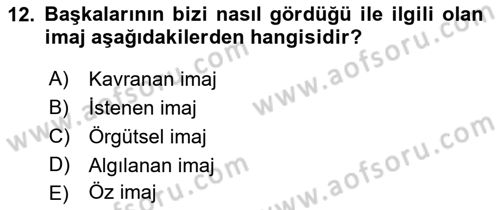 Yönetici Asistanlığı Dersi 2019 - 2020 Yılı (Final) Dönem Sonu Sınavı 12. Soru