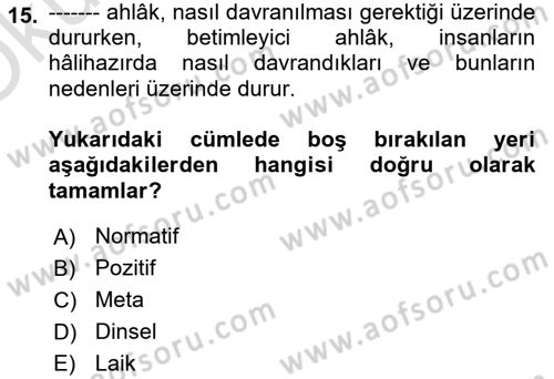 Yönetici Asistanlığı Dersi 2020 - 2021 Yılı Yaz Okulu Sınav Soruları 15. Soru
