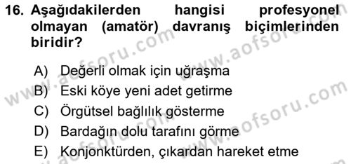 Yönetici Asistanlığı Dersi 2020 - 2021 Yılı Yaz Okulu Sınav Soruları 16. Soru