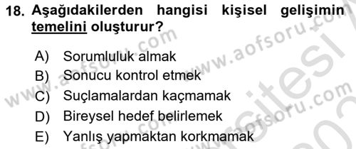 Yönetici Asistanlığı Dersi 2020 - 2021 Yılı Yaz Okulu Sınav Soruları 18. Soru